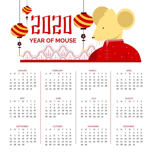 Ratón vestido y calendario de linternas de papel