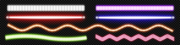 Raya de fiesta de línea de brillo de vector de lámpara de tubo de neón led