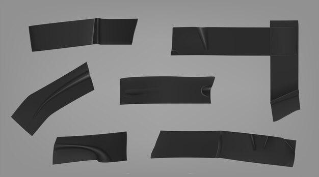 Rayas de cinta adhesiva de conducto aislante negro