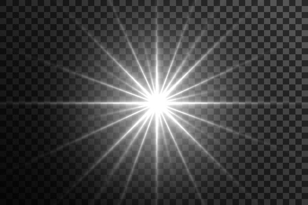 rayos abstractos y brillantes de estallido de estrellas en un fondo transparente