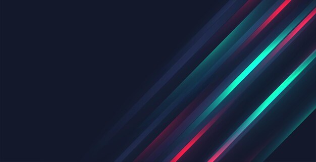 rayos láser de neón brillantes para un aspecto de pancarta cibernética o digital