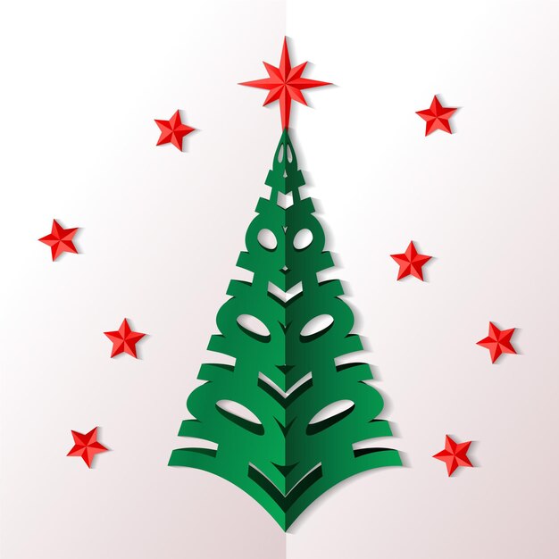 Árbol de Navidad en estilo papel