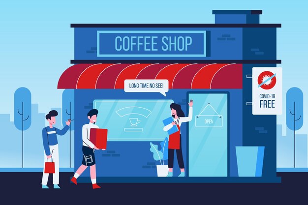 Reabrir la economía después de la cafetería coronavirus