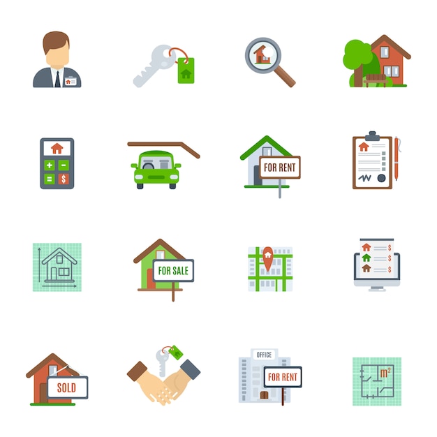 Real estate flat icon