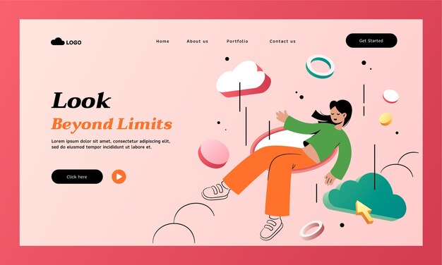 Realismo y landing page dibujada a mano.