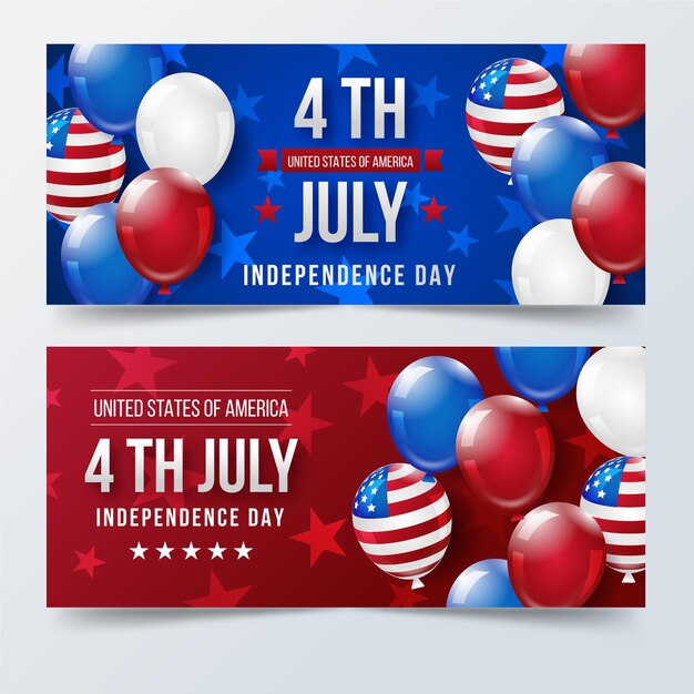Realista 4 de julio - pancartas del día de la independencia