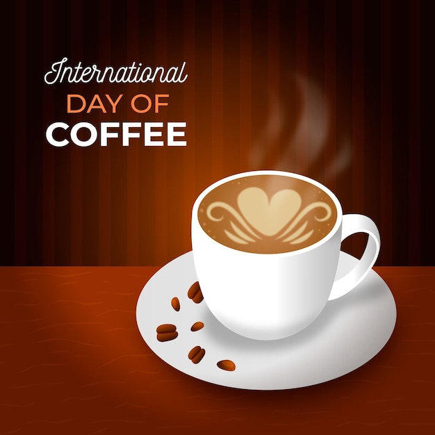 Realista día internacional del café.