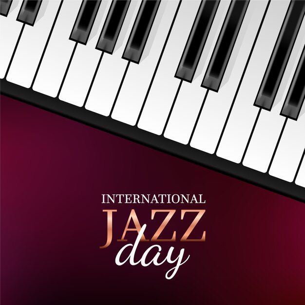 Realista día internacional de jazz con piano