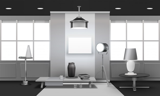 Realista Loft Interior Diseño 3D