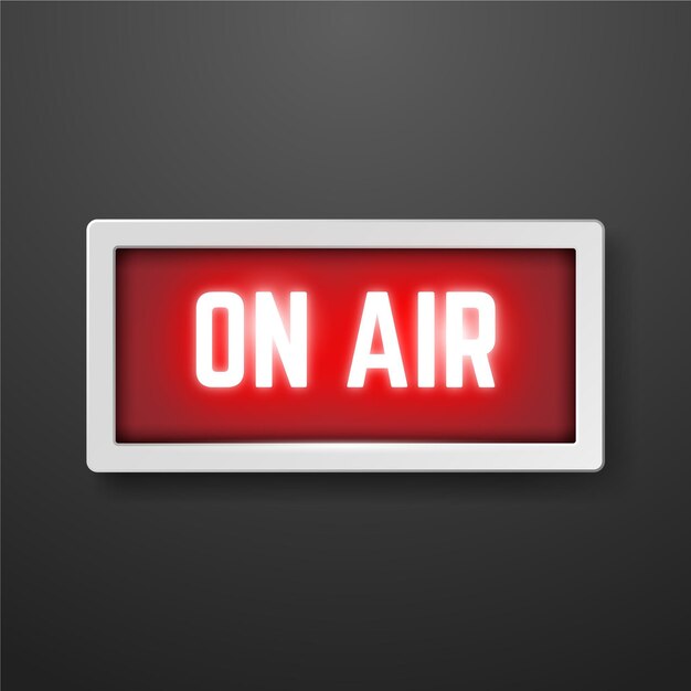 Realista en señal de aire para podcast