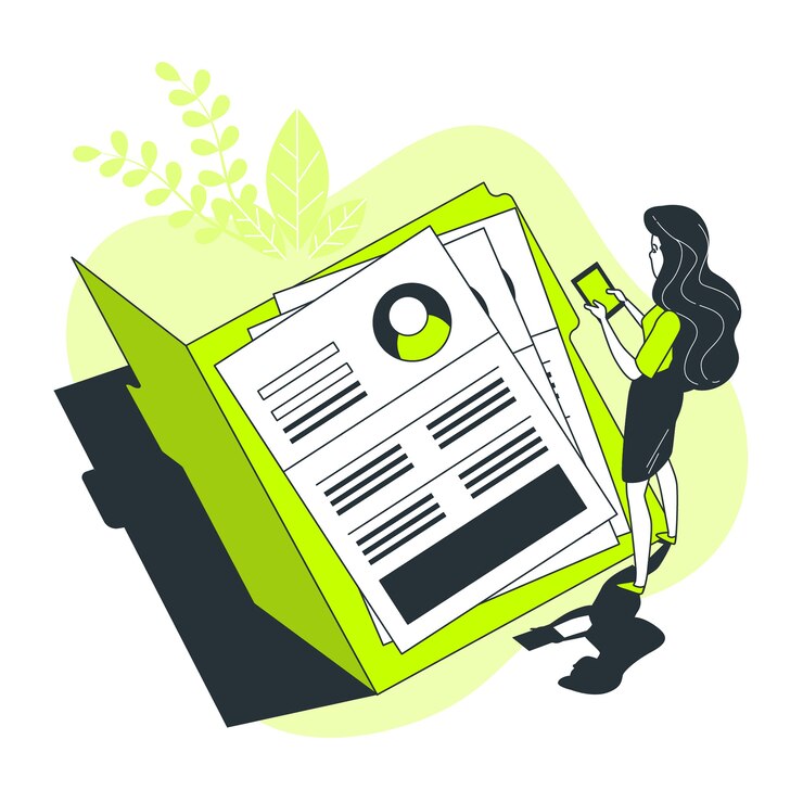 Vector gratuito reanudar la ilustración del concepto de carpeta