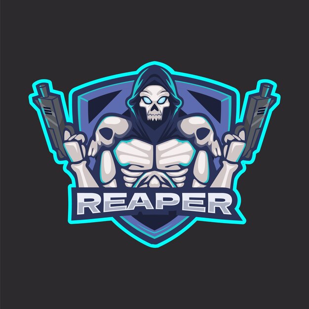 Reaper de estilo futurista con logo de pistolas