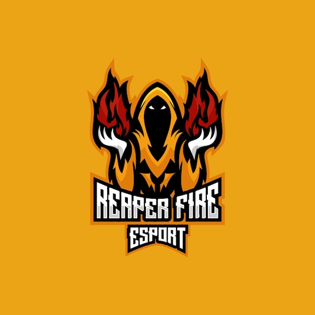 Vector gratuito reaper fire logo esport equipo diseño mascota juego