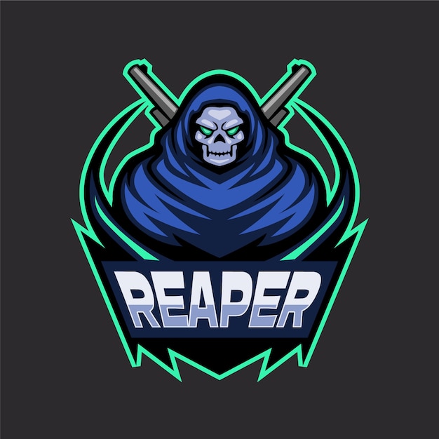 Reaper futurista con logo de armas.