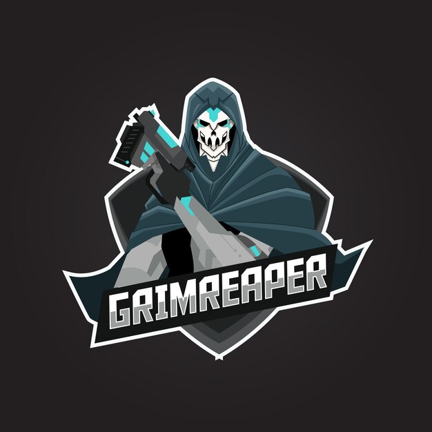 Reaper futurista con logo de pistola