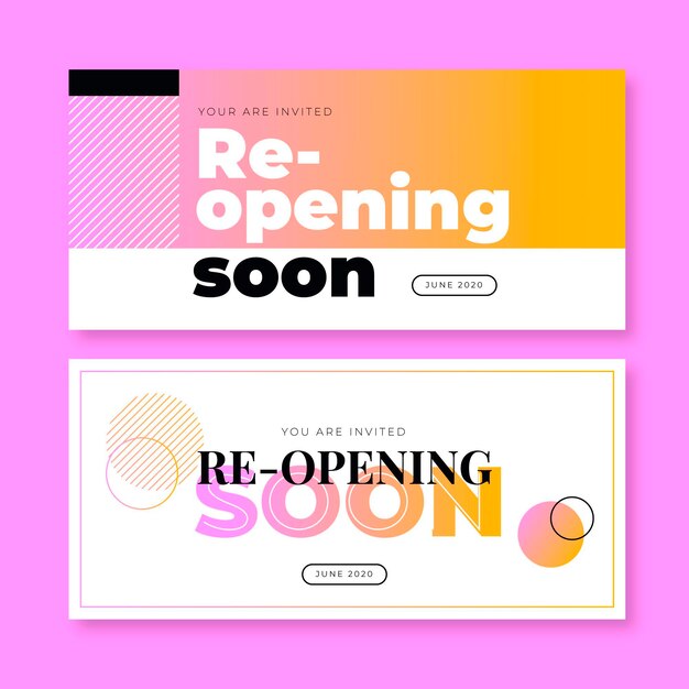 Reapertura pronto plantilla de banner
