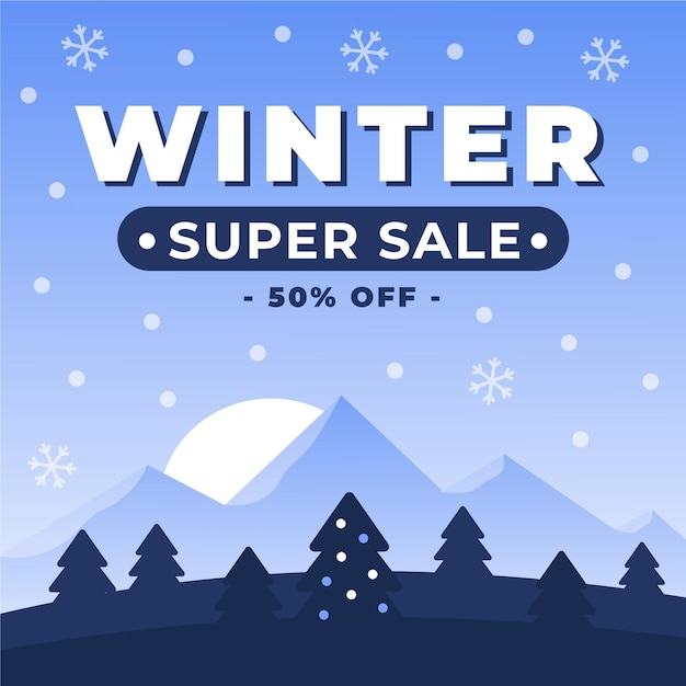 Rebajas de invierno de diseño plano