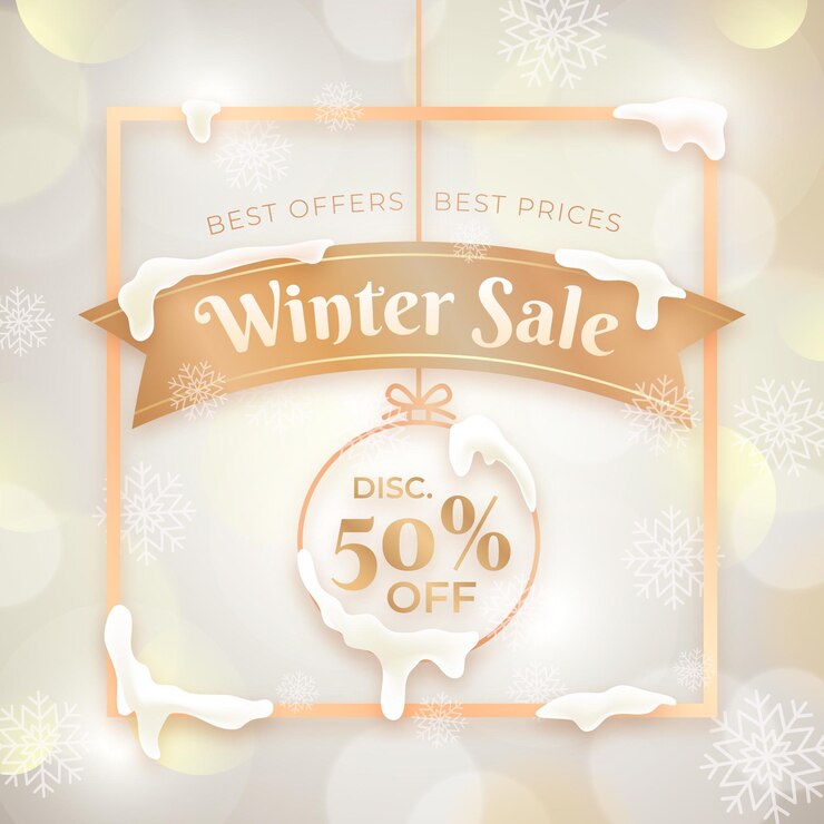 Vector gratuito rebajas de invierno con ilustración de descuento especial.