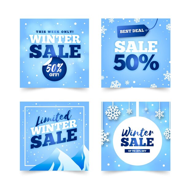 Rebajas de invierno publicaciones de instagram