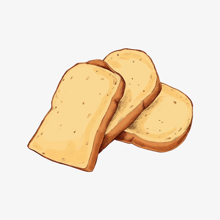 Vector gratuito rebanadas de pan blanco fresco