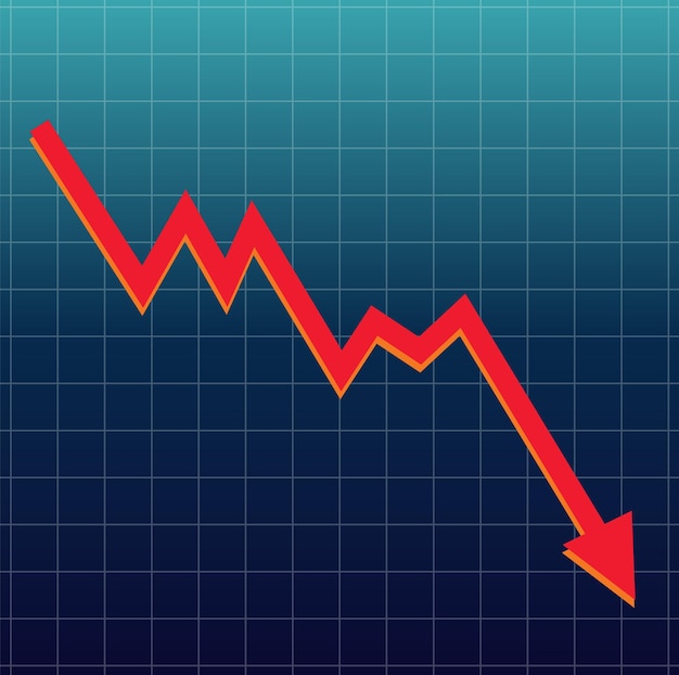 La recesión económica ilustrada por un gráfico en declive