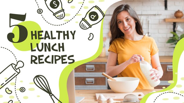 Recetas dibujadas a mano en miniatura de youtube