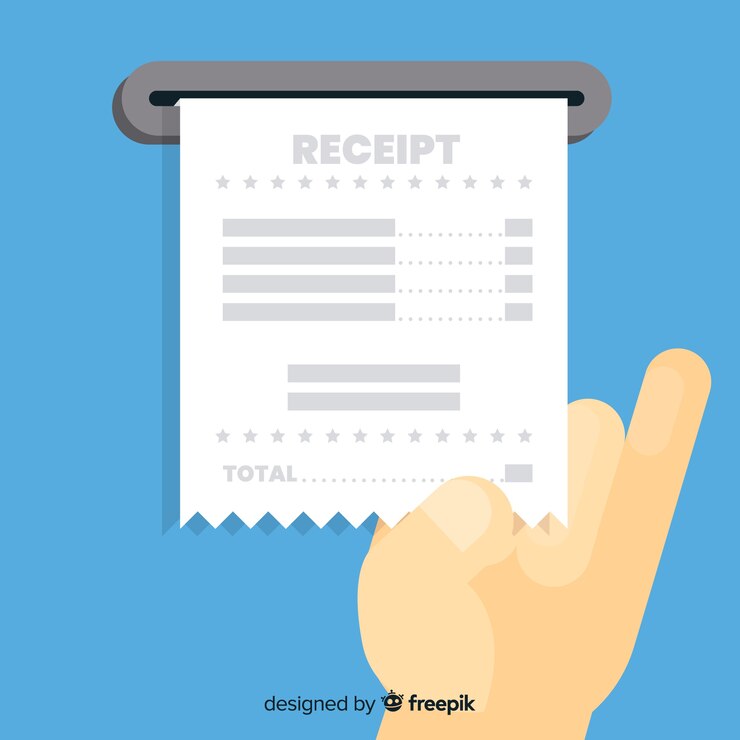 Vector gratuito recibo flat creativo