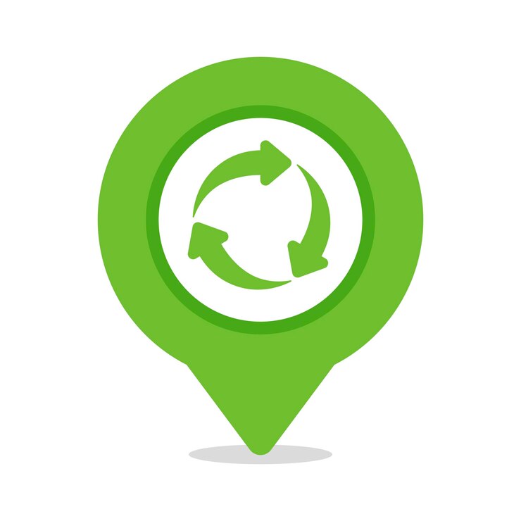 Vector gratuito reciclaje de alfileres de ubicación