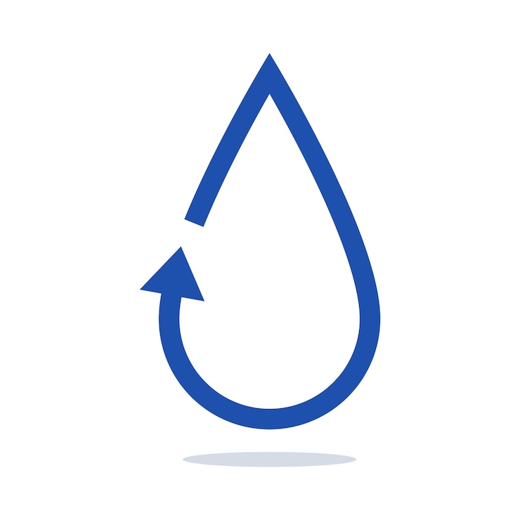 Vector gratuito reciclar la flecha de agua en forma de gota