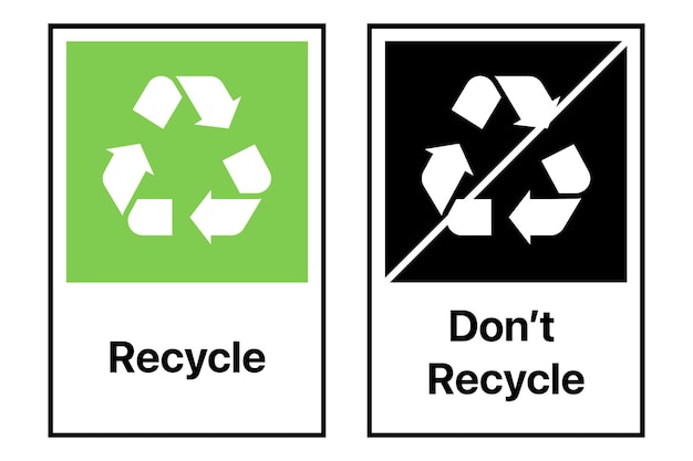 Reciclar y no reciclar signos