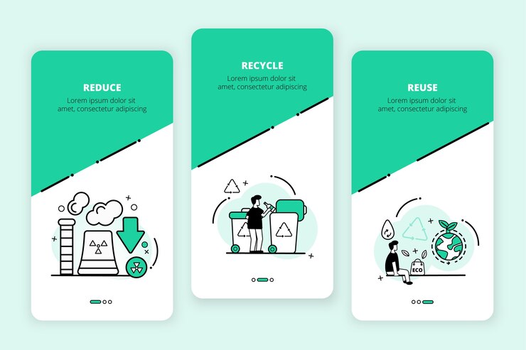 Vector gratuito reciclar pantallas de aplicaciones de incorporación configuradas
