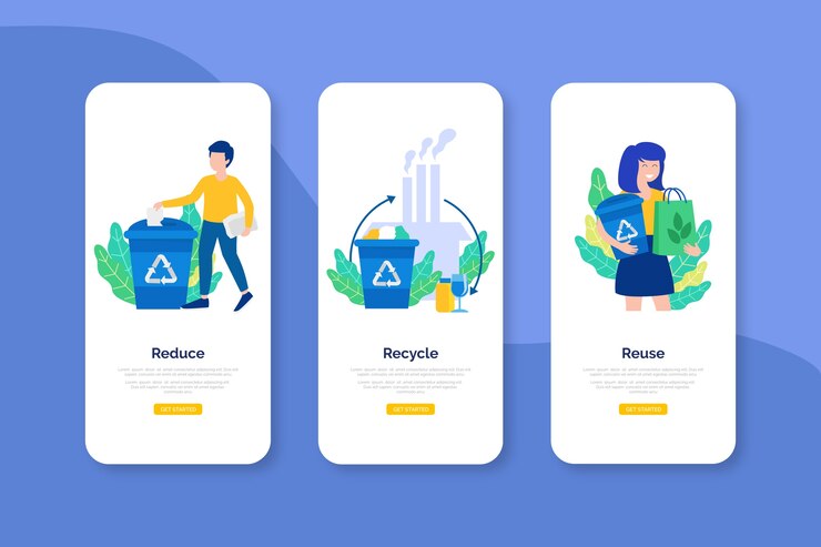 Vector gratuito reciclar pantallas de aplicaciones de incorporación
