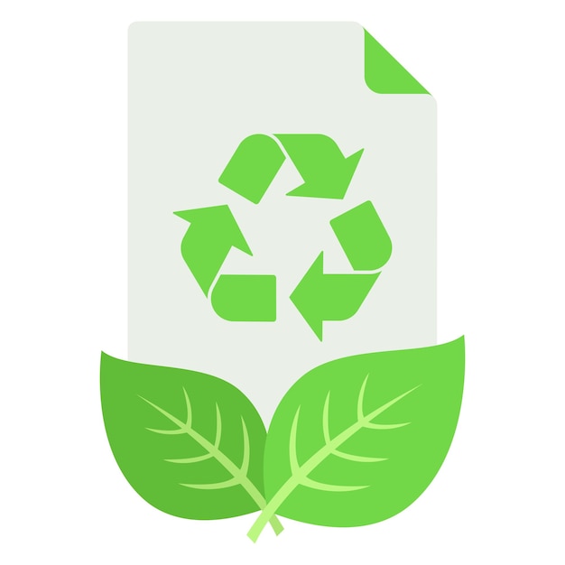Vector gratuito reciclar papel con hojas ecológicas