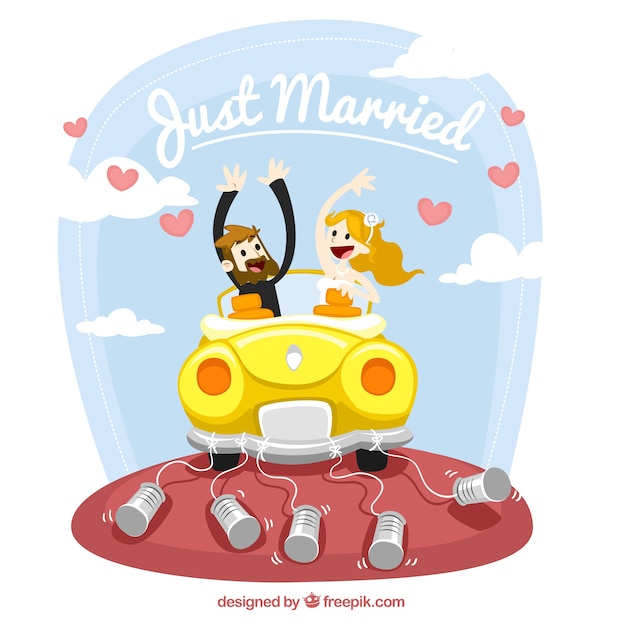 Vector gratuito recién casados ilustración