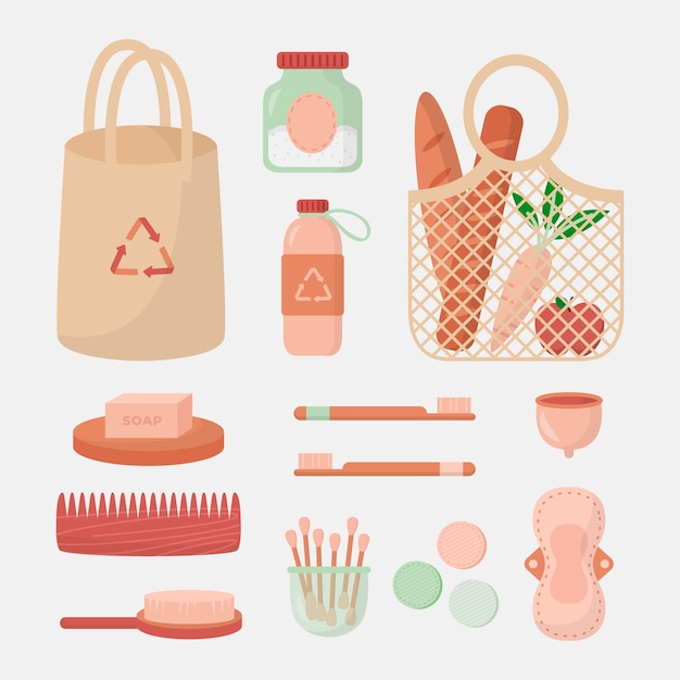 Recogida cero residuos de diseño plano