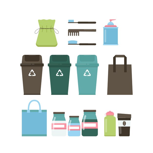Recogida cero residuos de diseño plano