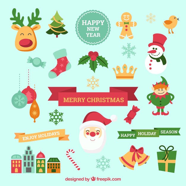 Recogida plana de Navidad