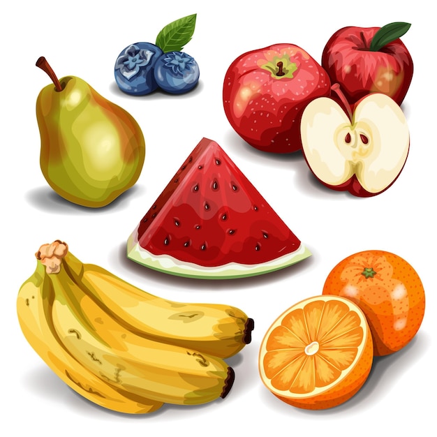 Vector gratuito recolección detallada de frutas