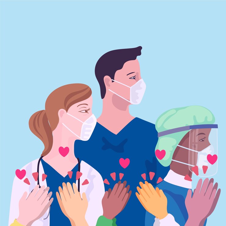 Vector gratuito reconocimiento de médicos y enfermeras.