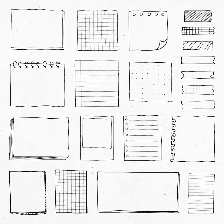 Vector gratuito recordatorio en blanco papel conjunto de notas