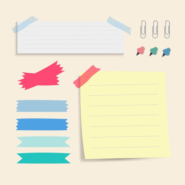 Vector gratuito recordatorio colorido conjunto de vectores de notas de papel