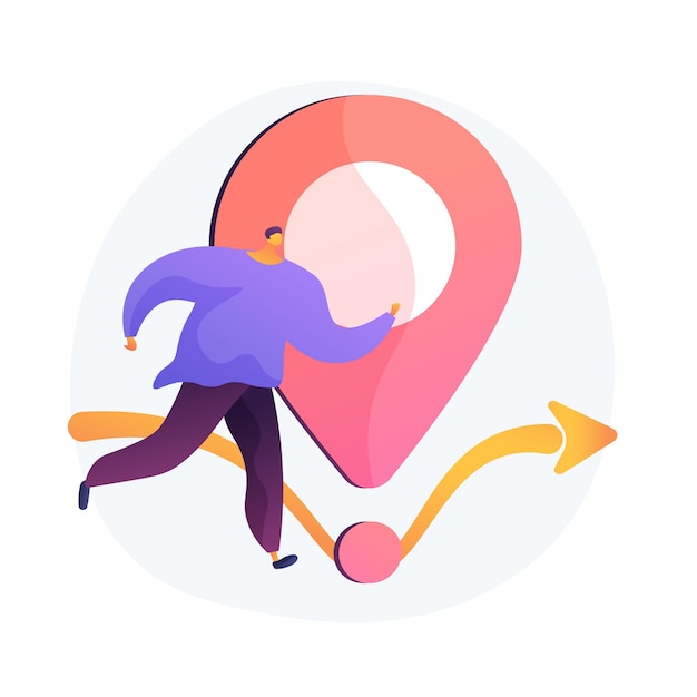 Recorrido turístico, visita histórica. Logro de hitos, avance, elemento de diseño decorativo de progreso de hoja de ruta. Navegación GPS, pin de ubicación.