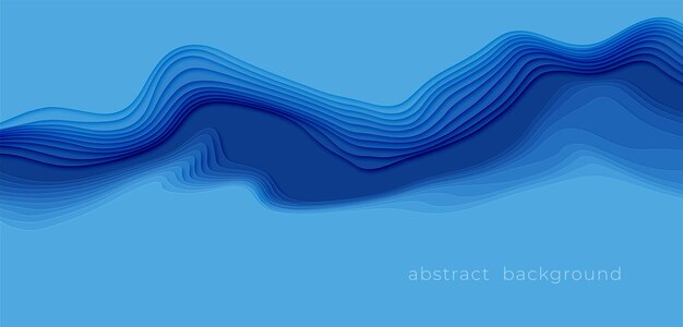 Recorte el estilo de diseño de papel Fondo abstracto azul. Fondo de papercut azul para presentación, portada, banner, plantilla de sitio web. Ilustración vectorial