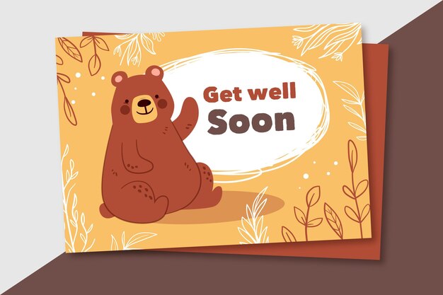 Recupérate pronto tarjeta con oso