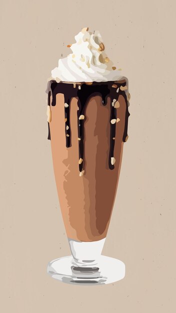 Recurso de diseño de etiqueta de batido de chocolate vectorizado