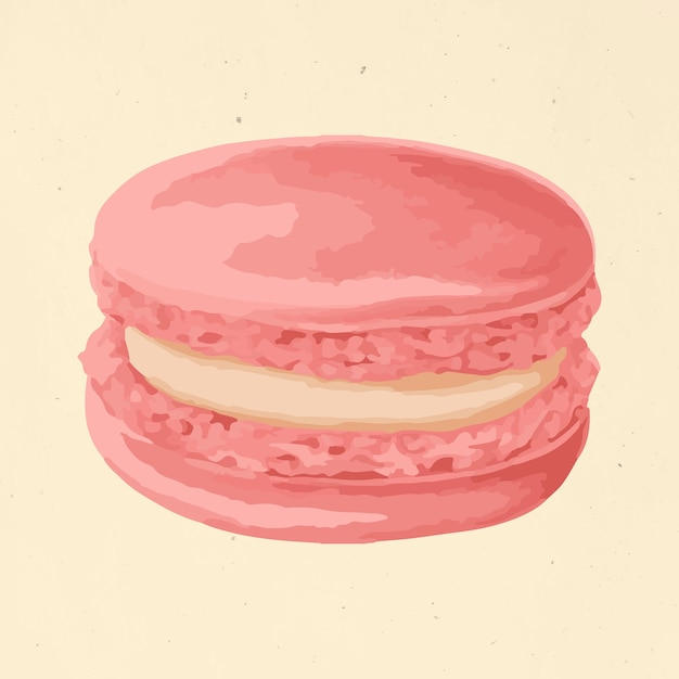 Vector gratuito recurso de diseño de etiqueta de macaron rosa dibujado a mano vectorizado