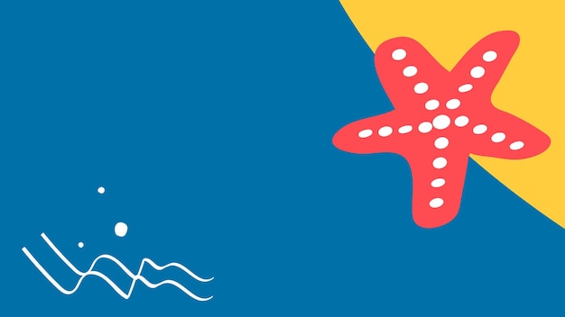 Recurso de diseño de fondo de estrellas de mar de verano tropical
