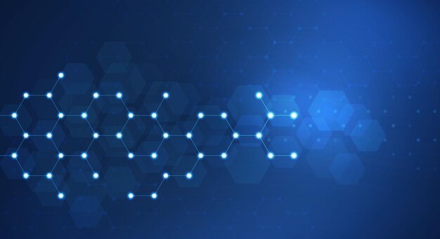 red de circuito de tecnología de patrón hexagonal