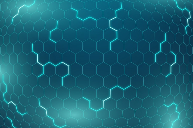 Vector gratuito red futurista hexagonal de fondo