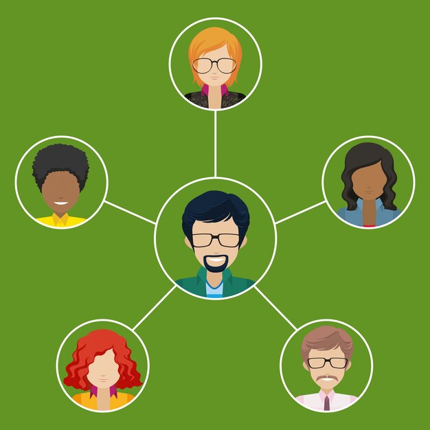 Red de personas con mentalidad empresarial